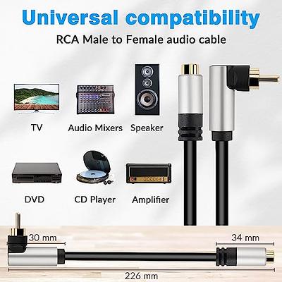 Digital Coaxial Audio Cable 10FT,1RCA Male to 1RCA Male Subwoofer Cable RCA  Video Cable for Subwoofer, Home Theater, Video/Audio Subwoofer Rear View