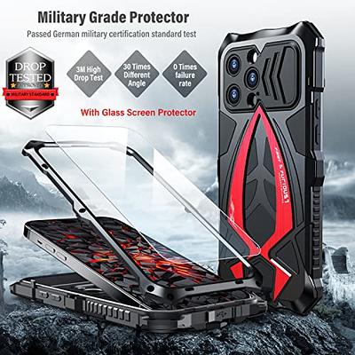 iPhone 13 Pro Max Metal case with Stand Built-in Screen Protector Sturdy  Military Armor Durable Full Body Heavy Duty Shockproof Drop Tested Outdoor