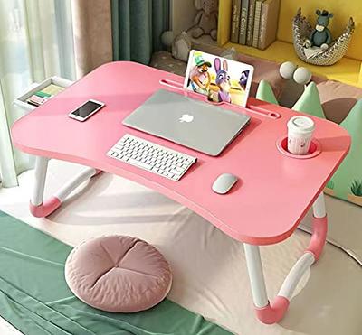 Lap Desk For Laptop, Portable Bed Table Desk, Laptop Desk With LED Light  And Drawer, Adjustable Laptop Stand For Bed/Sofa/Study/Reading-White