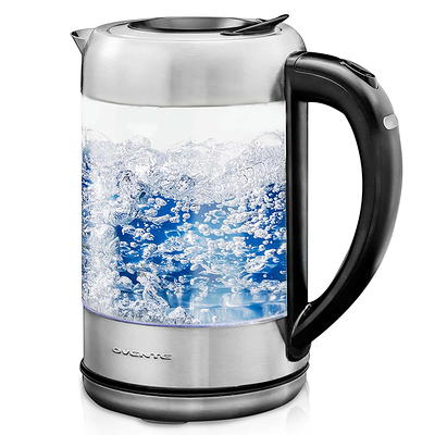 Ovente Portable Electric Hot Water Kettle 1.7 Liter Stainless