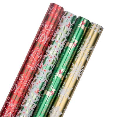 JAM Paper & Envelope 4ct Holographic 'Merry Christmas' Gift Wrap Rolls  Gold/Silver/Black - Yahoo Shopping