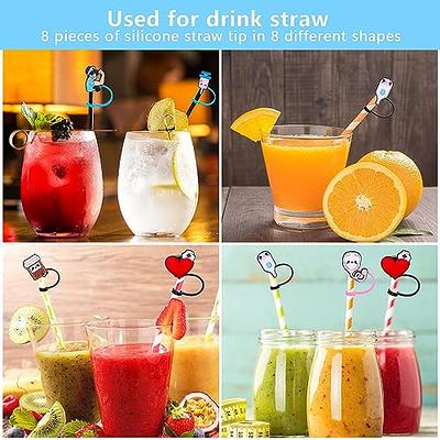 Amaxiu Straws Covers, 6 Pcs Reusable Straws Caps Cover Dust-Proof