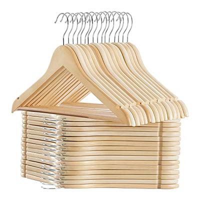 Wooden Suit Hangers Solid Wood Coat Hangers Heavy Duty, Smooth