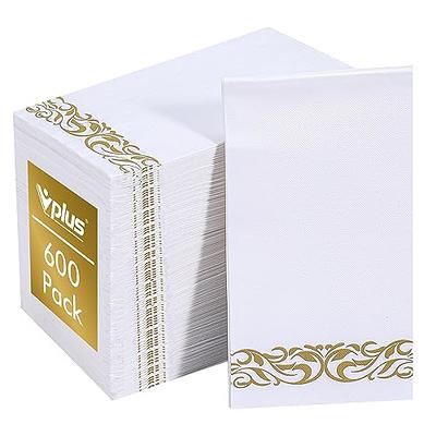 Vplus 300 Pack Guest Towels Disposable Bathroom, Decorative Bathroom Napkins Cloth Feel, Soft, and Absorbent Disposable Paper Hand Towel for Dinners