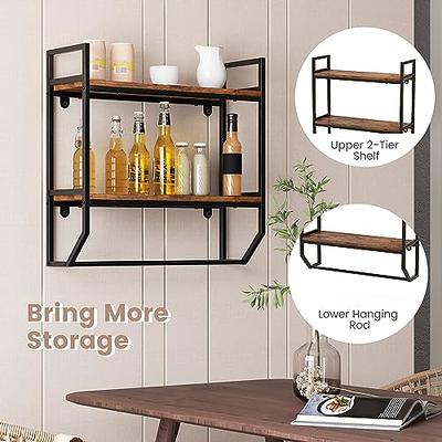 LOKO 2-Tier Bathroom Towel Rack with Shelf, Industrial Over The Toilet  Shelf with Towel Bar, Wall Mounted Hanging Shelf with Towel Holder, Rustic Storage  Organizer Shelves for Living Room, Kitchen - Yahoo