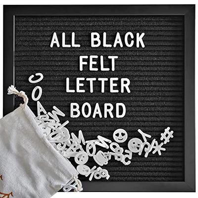 All Black Felt Letter Board Sign Board with Letters White Precut