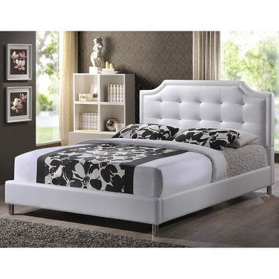 Baxton Studio Carlotta Modern Bed with Upholstered Headboard