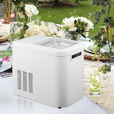 Electric Countertop Ice Maker with Ice Scoop and Basket