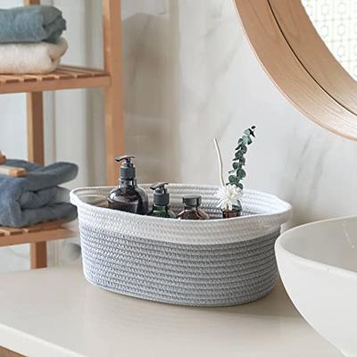 Goodpick 3pack Small Basket - Woven Storage Basket for Living Room Bathroom  Storage Basket for towels Cute Round Basket for Baby Toy Storage Home Storage  Baskets for Shelves Gift Baskets, Gray