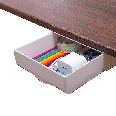 Konnect™ Under Desk Drawer, Self-Adhesive Slide Out Storage Organizer with  4 Customizable Dividers, 2-Pack, Black