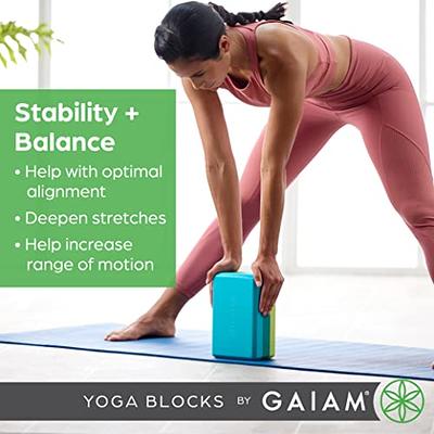 Gaiam Yoga Block - Supportive Latex-Free EVA Foam Soft Non-Slip Surface for  Yoga, Pilates, Meditation (Blue Shadow Point) - Yahoo Shopping