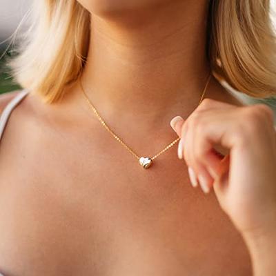 Foxgirl Gold Initial Necklaces for Women Girls, Dainty Gold Letter