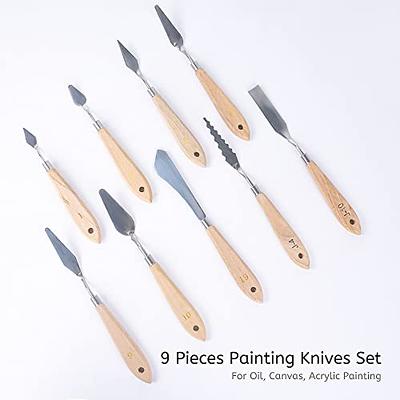 Arrtx 9 PCS Painting Knives Stainless Steel Spatula Palette Knife