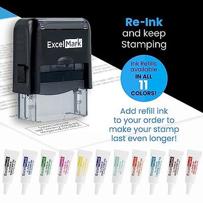 Custom Signature Stamp with Extra Ink | Multiple Colors (Black with 2 Extra Ink Pads)