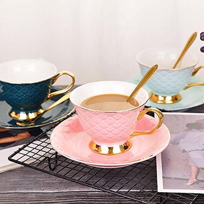 Set Of Two White Espresso Cups With Handle & Saucers, 2 Ceramic Tree,  Pottery 5 Oz Cups, Teacups Or Coffee - Yahoo Shopping