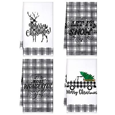 Christmas Kitchen Towels Buffalo Check Plaid Dish Towels Winter Truck Hand  Towels Farmhouse Tea Towels Housewarming Gifts Christmas Decoration for  Kitchen Holiday Xmas