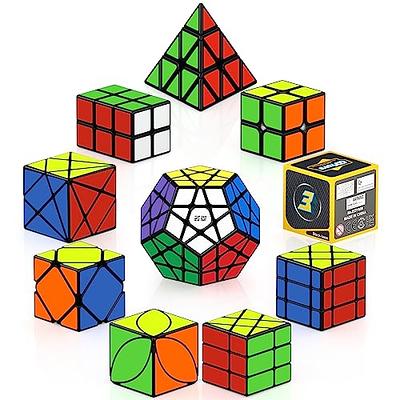 Magic Cube Set, Educational Speed Cubes 3 Pack of 2x2x2 3x3x3 Pyramid  Smooth Puzzle Cube