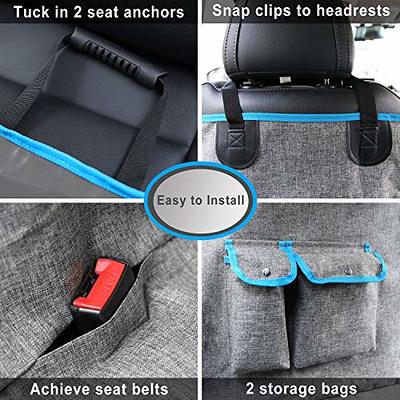 nzonpet Back Seat Extender for Dogs, Foldable Dog Car Seat Cover Hard  Bottom for Back Seat large space,Dog Hammock for Car Travel Bed,Non-Slip