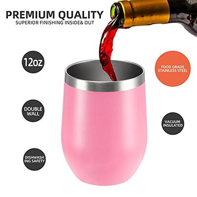 AMZUShome Stainless Steel Wine Glasses Cups.Double Walled Vacuum