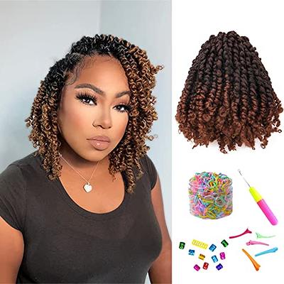 Short Passion Twist Hair 10 Inch Pre-twisted Passion Twists Crochet Hair  Pre-looped Synthetic Crochet Braids (7 Packs,1#)