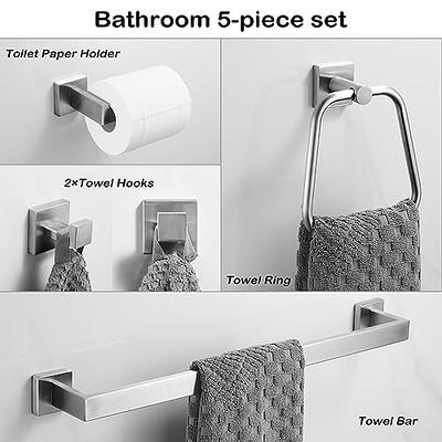 Cilee 8-Pieces Brushed Nickel Bathroom Accessories Set Towel Racks For  Bathroom - Bathroom Hardware Set,2 * 24 Inch Towel Bar For Bathroom  2*Toilet Paper Holder 2* Towel Ring Towel Holders 2* HooK