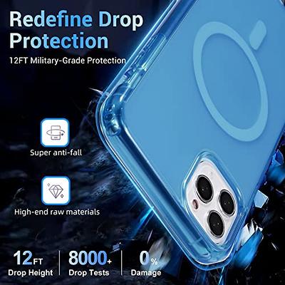 Mgnaooi Magnetic Case for iPhone 13 Pro Case [MIL-Grade Drop Tested &  Compatible with MagSafe] Translucent Matte Back with Aluminum Alloy Keys
