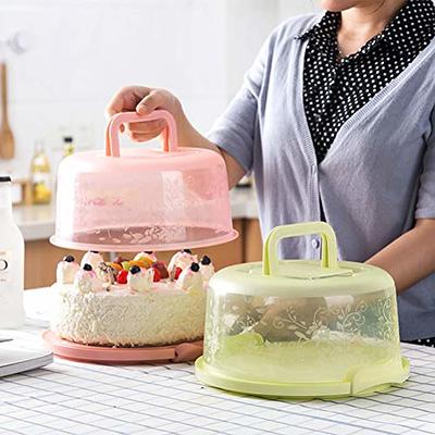  Hemoton Cake Keeper Plastic Cake Carrier Boxes Clear Plastic Cake  Container Cake Box with Dome Lids and Cake Boards for 8 Inch Cake Black  Single-layer Round Cake Carrier : Home 