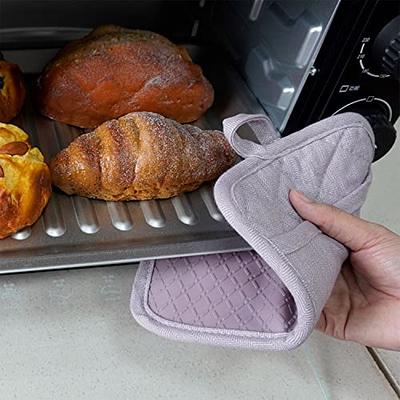 Rorecay Silicone Pot Holders Sets: Heat Resistant Oven Hot Pads with Pockets Non Slip Grip Large Potholders for Kitchen Baking Cooking | Quilted