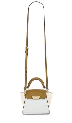 Zac Posen Earthette Small Double Compartment Leather Shoulder Bag