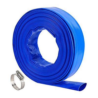 1-1/2 (Flat 2.6'' width) x 50 FT Pool Backwash Hose, Blue Heavy Duty  Reinforced PVC Lay Flat Water Discharge Hose for Swimming Pool Filter  Pump,with 1 Clamp - Yahoo Shopping