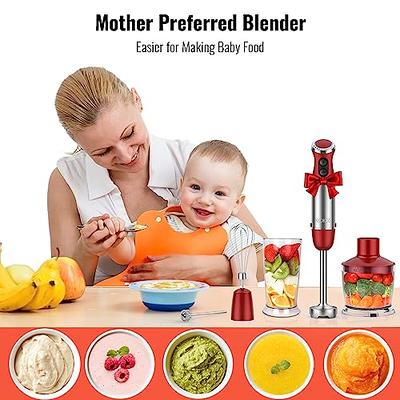 Handheld Stick Blender Stainless Steel Blades Chopper Beaker Whisk Milk  Frother