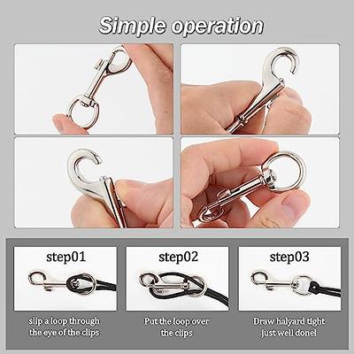 316 Stainless Steel Flag Pole Swivel Round Eye Bolt Snap Hook Marine Grade  Single Ended Flagpole Snap Clips Attachment Hardware to Attach Flag to