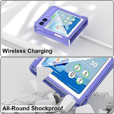  Compatible for Samsung Galaxy Z Flip 5 Case with Hinge  Protection,Samsung Flip 5 Full Cover Shockproof Slim Phone Protection Case  Cover Clear for Z Flip 5 5G(2023)-Clear : Cell Phones 