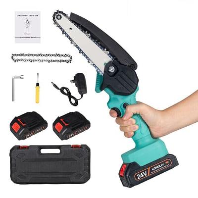 4 Electric Chainsaw Cordless Chain Saw Rechargeable High Power Motor 550W  24V