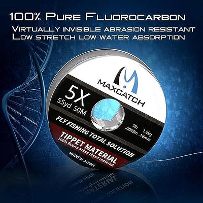 M MAXIMUMCATCH Maxcatch Fluorocarbon Fly Fishing Tippet Material Leader  Line –Virtually Invisible – 55yards 0X-6X (Made in Japan) (Freshwater  Fluorocarbon, Combo: 4X+5X+6X) - Yahoo Shopping