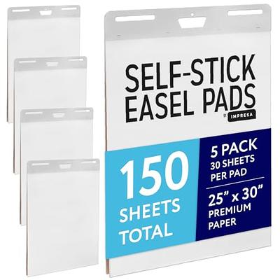 Sticky Easel Pads 4 Pack Large Flip Chart Easel Pad 25 x 30 Inches, 30  Sheets/Pad with 8 Colorful Dry Erase Markers and 8 Sticky Notes White Self