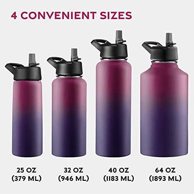 Iron Flask Sports Water Bottle - 3 Lids - 64 oz - Dark Rainbow