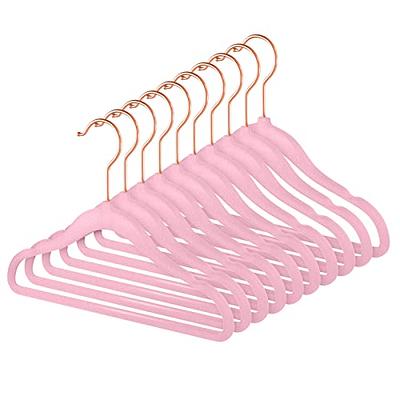 MIZGI Premium Kids Velvet Hangers (Pack of 50) with Copper/Rose Gold Hooks,Space Saving Ultra Thin,Non Slip Hangers Use for Children's Skirt Dress