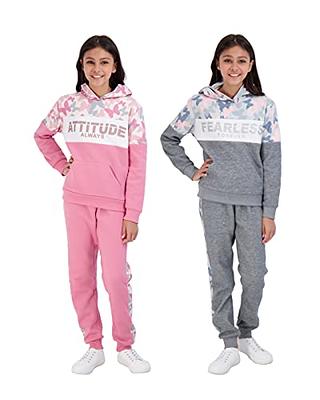 3 Pack: Girls Fleece Joggers Soft Athletic Track Warmup Casual