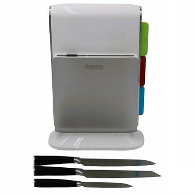 Axiom Creations Premium Smart Cutting Board & Knife Set - Self Cleaning  Cutting Board Set with 3 Color Coded Cutting Boards & Stainless Steel  Knives