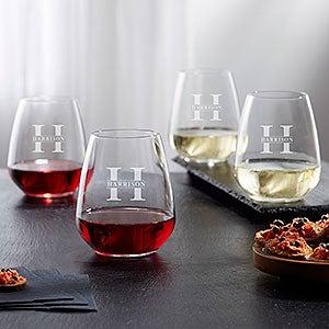 Cresendo Burgundy Stemmed Wine Glasses - Italian Made (Set of 4)