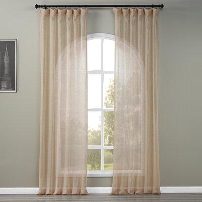 Liebert Solid Semi-Sheer Tab Top Single Curtain Panel