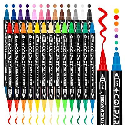 36 Acrylic Paint Markers Set, 1MM Fine Tip, Water- Based Ink, Paint Pens  for Rock Painting, Stone, Ceramic, Glass, Wood, Canvas, for Kids, Adlut and  Beginner Coloring Books, Drawing Painting, Writing 