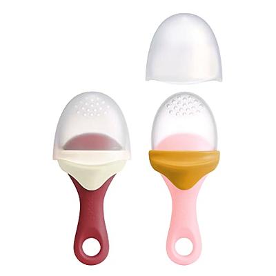 Baby Fruit Feeder Pacifier (2 Pcs) with 6 Silicone Pacifiers Mash and Serve  Bowl (2pack) with 6 Baby Spoons Pacifier Clip Baby Finger Toothbrush