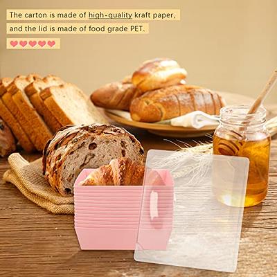 Cmkura 50 Pack 5 Square Pink Paper Food Containers Bakery Boxes with  Secure Lids Cookie Containers Cake Boxes Disposable Charcuterie Boxes for  All