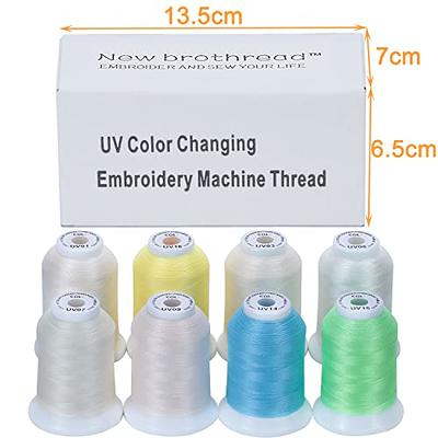 New brothread 8 Spools UV Color Changing Embroidery Machine Thread Kit 30WT  500M(550Y) Each Spool for Embroidery, Quilting, Sewing - Yahoo Shopping