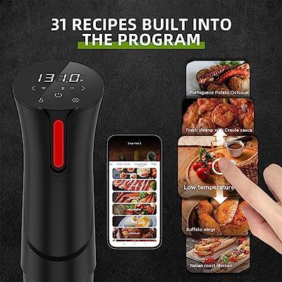 Sous Vide Machine-Suvee Cooker-Rocyis Sous Vide Kit with Lid, Recipes-1000W Fast Heating Immersion Circulator/Accurate Temperature and Timer/Digital