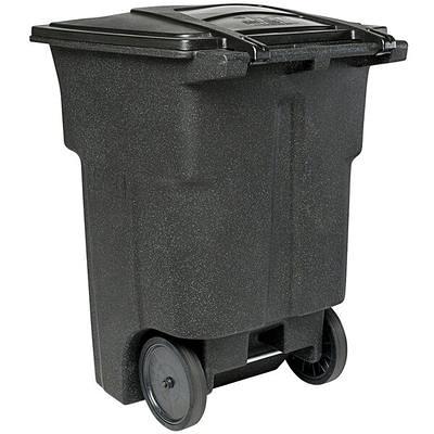 Lavex 50 Gallon Blue Wheeled Rectangular Trash Can with Lid