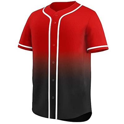 Men's Baseball Jersey Button Down Athletic Uniform 