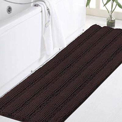 LOCHAS Luxury Bathroom Rug Shaggy Bath Mat 24 x 60 Inch, Washable Non Slip  Bath Rugs for Bathroom Shower, Soft Plush Chenille Absorbent Carpets Mats